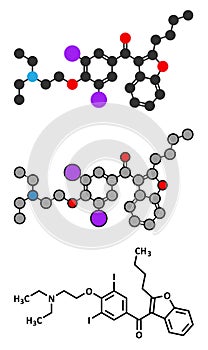 Amiodarone antiarrhythmic drug, chemical structure