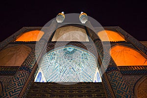 Amir Chakmak mosque in Yazd by night - Iran
