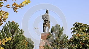 Amir Timur Monument near the Ak-saray palace in Shahrisabz, Uzbekistan