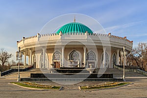 Amir Timur museum in center of Tashkent at sunset, Uzbekistan photo