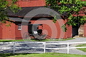 Amish Barn and Buggy