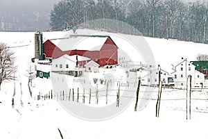 Amish Barn and Homestead in Rural Ohio near Charm