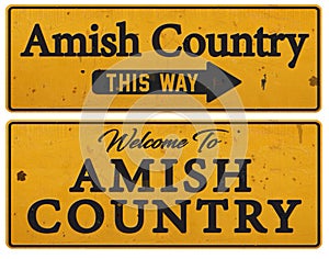 Amish Country Pennsylvania tin sign rustic