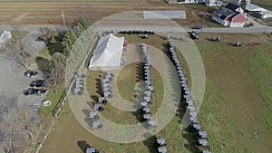 Amish Family Wedding as Seen by a Drone