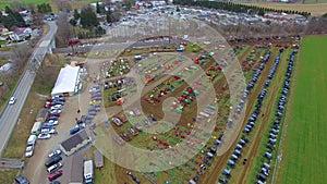 Amish Mud Sale as seen by Drone in Early Spring, Selling Buggies, Quilts and all types of Amish Goods