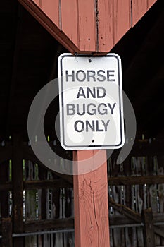 Amish Sign Horse and Buggy Shed