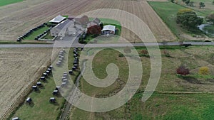 Amish wedding in an amish farm captured by a drone