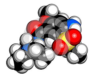 Amisulpride drug molecule. 3D rendering. photo