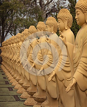 Amitabha Buddha statues in the Buddhist Temple, Brazil