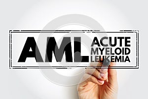 AML - Acute Myeloid Leukemia acronym, medical concept background