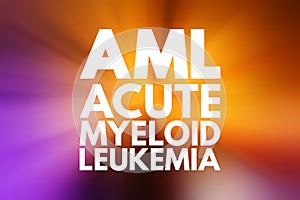 AML - Acute Myeloid Leukemia acronym, medical concept background