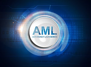 AML anti money laundering button photo