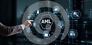 AML Anti Money Laundering Financial Bank Business Technology Concept