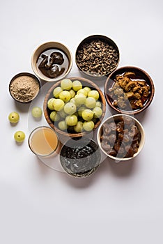 Amla or avla juice, pickle, supari, murabba, chyawanprash