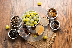 Amla or avla juice, pickle, supari, murabba, chyawanprash