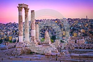Amman, Jordan city and Roman ruins