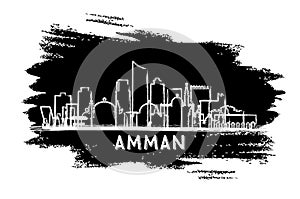 Amman Jordan City Skyline Silhouette. Hand Drawn Sketch. Business Travel and Tourism Concept with Modern Architecture
