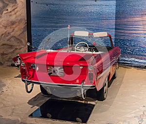 Amphicar The Car That Swims 1966 at the exhibition in the King Abdullah II car museum in Amman, the capital of Jordanc