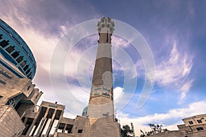 Amman - September 30, 2018: Mosque of King Abdullah I in the center of Amman, Jordan