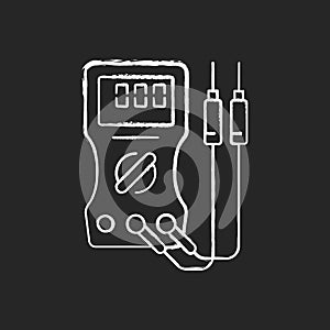 Ammeter chalk white icon on black background