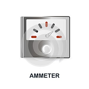 Ammeter icon. 3d illustration from measuring collection. Creative Ammeter 3d icon for web design, templates