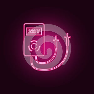 ammeter icon. Elements of measuring elements in neon style icons. Simple icon for websites, web design, mobile app, info graphics
