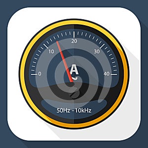 Ammeter icon with long shadow