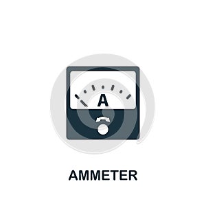 Ammeter icon. Monochrome simple Measuring icon for templates, web design and infographics