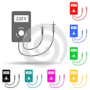 Ammeter multi color style icon. Simple glyph, flat vector of measuring elements icons for ui and ux, website or mobile