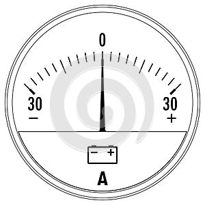 Ammeter. Outline icon