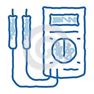 ammeter tool doodle icon hand drawn illustration