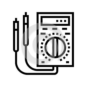 ammeter tool line icon vector illustration