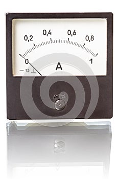 Ammeter on a white