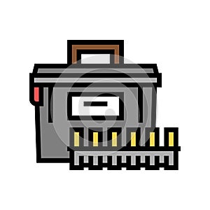 ammo box color icon vector illustration