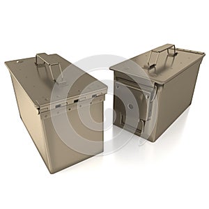 Ammo can on white background