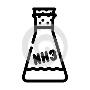 ammonia chemical flask line icon vector illustration