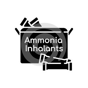 Ammonia inhalants black glyph icon