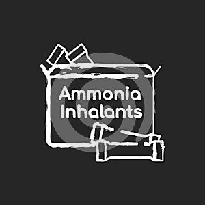Ammonia inhalants chalk white icon on black background photo