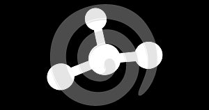 Ammonia molecule, rotating seamless loop, 3d animation, 4k 30fps