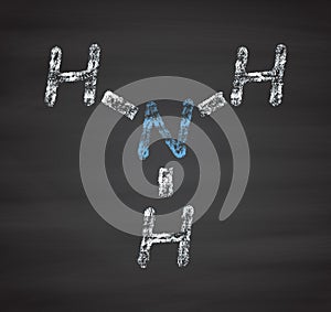 Ammonia (NH3) molecule, chemical structure