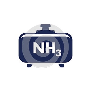 ammonia, NH3 gas in big tank icon