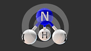 Ammonia NH3 inorganic chemical compound 3D Illustration