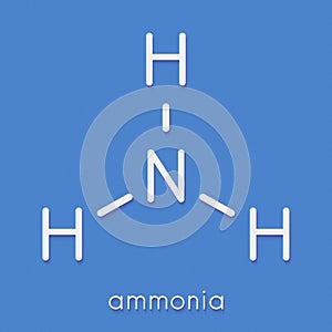 Ammonia NH3 molecule. Skeletal formula