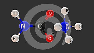 Ammonium carbamate [NH?][H?NCO?] 3D Illustration