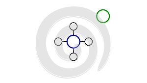 ammonium chloride molecule, structural chemical formula, ball-and-stick model, isolated image sal ammoniac photo