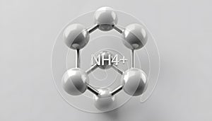 Ammonium Ion (NH4+) Molecular Structure: A 3D Render of a Chemistry Model