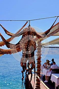 Ammoudi Harbor Waterfront on Santorini, Greece