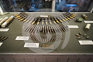 Ammunition on display in War Remnants Museum in Ho Chi Minh City Vietnam