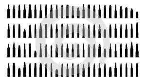 Ammunition silhouettes set.