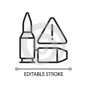 Ammunition smuggling linear icon photo